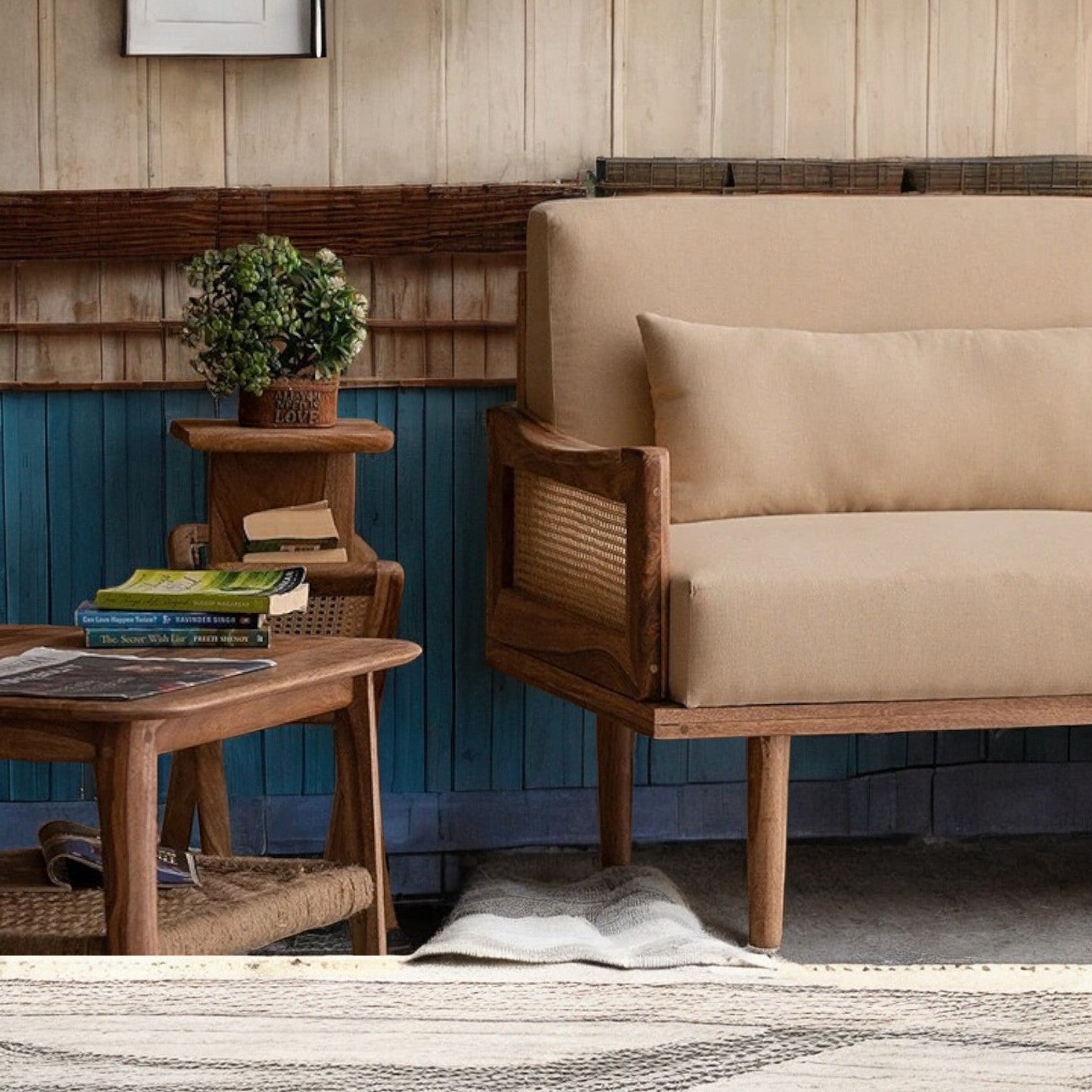 Cane & Wooden Sofa 2/3 Seater Sofa |cane sofa|wooden sofa|solid wooden sofa|couch wooden|living room sitting|sofa|living room furniture|outdoor sofa|sofa set|2 seater sofa|3 seater sofa|4 seater sofa,