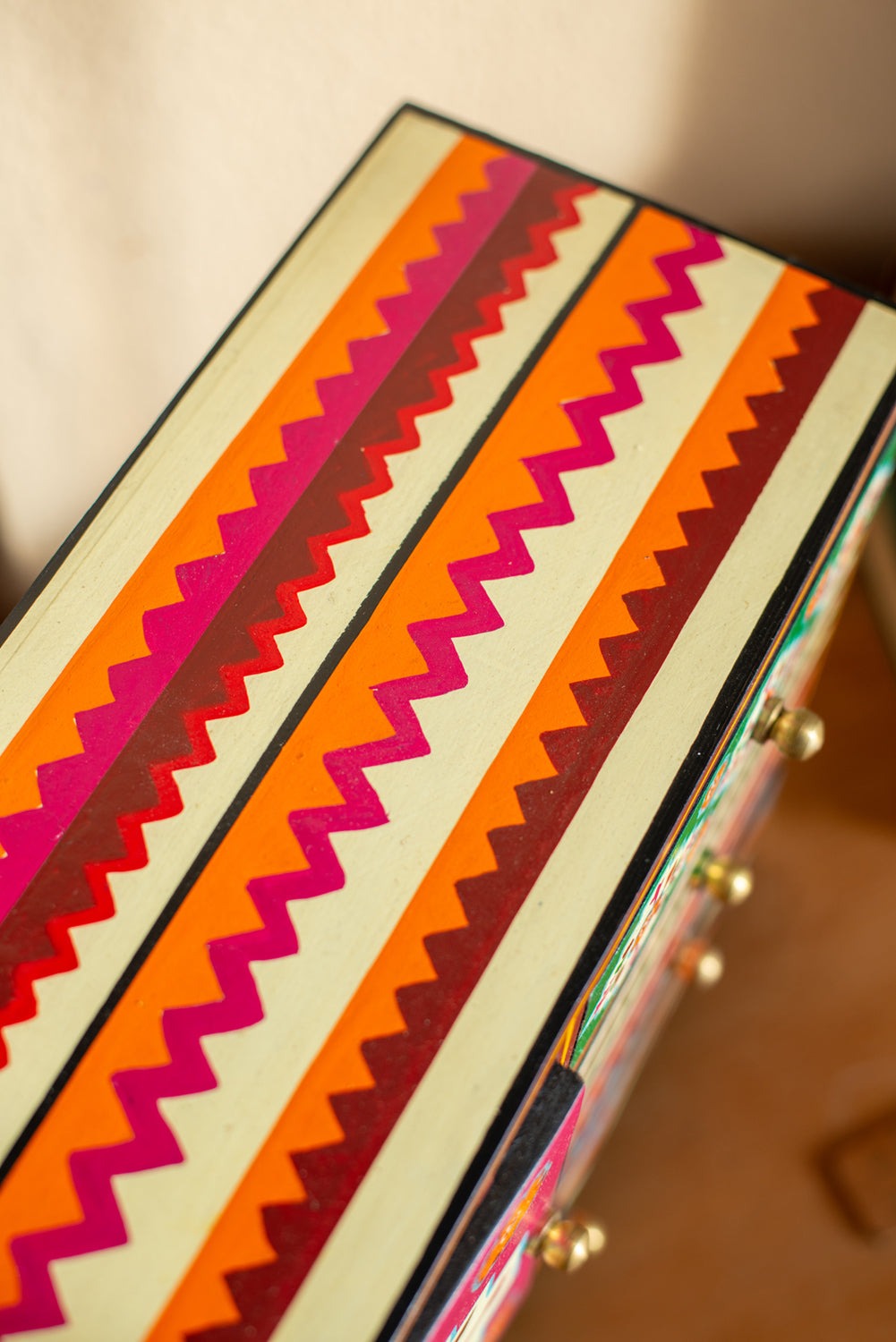 Indian Wooden Handcrafted Handmade Hand Painted Chest of Drawers for Home Decor ,Bedroom Table,Side Table