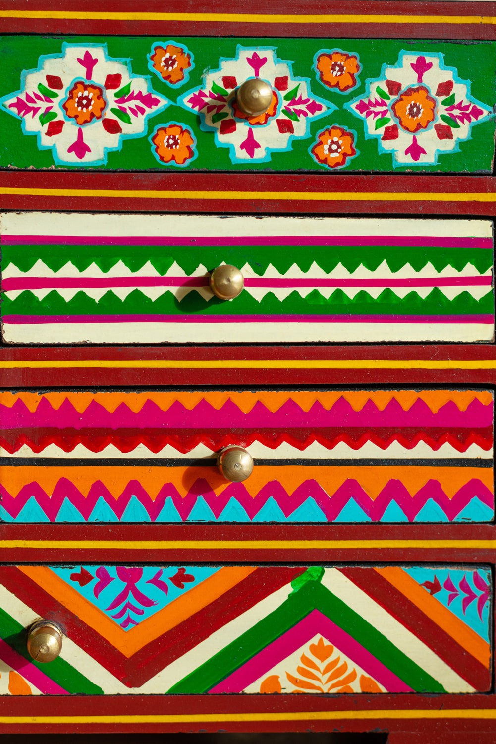 Indian Wooden Handcrafted Handmade Hand Painted Chest of Drawers for Home Decor ,Bedroom Table,Side Table