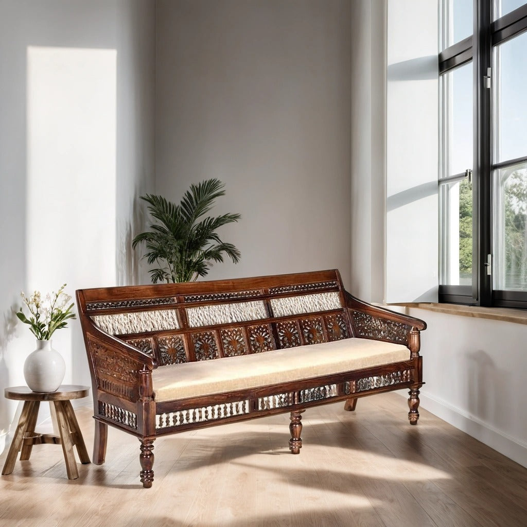 TRADITIONAL STYLE SOLID SHEESHAM WOOD SOFA SET FURNITURE - MAKE YOUR ...