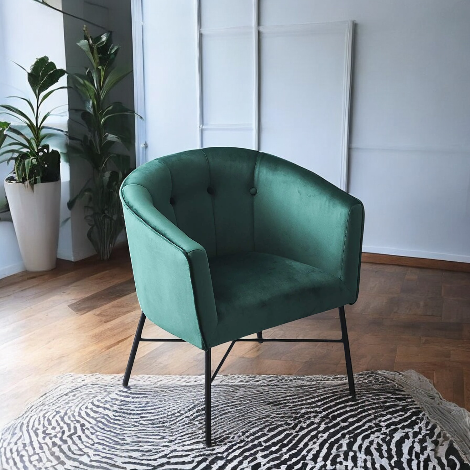 Chair in Emerald Green Velvet | Diniaing chair | wooden chair | living room chairs | wooden chair design | cafe chairs | accent chairs 