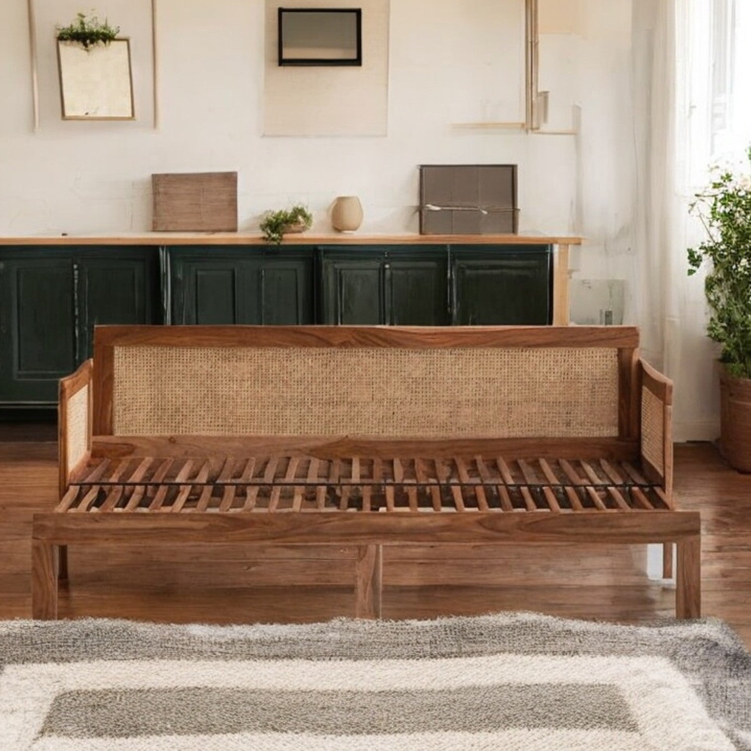Wooden & Cane Sofa Cum Bed |sofa come bed|sofa bed|couch bed|sleeper sofa|day bed|sofa bed couch,