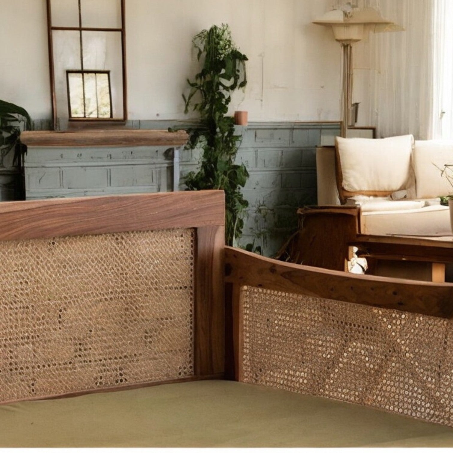 Wooden & Cane Sofa Cum Bed |sofa come bed|sofa bed|couch bed|sleeper sofa|day bed|sofa bed couch,