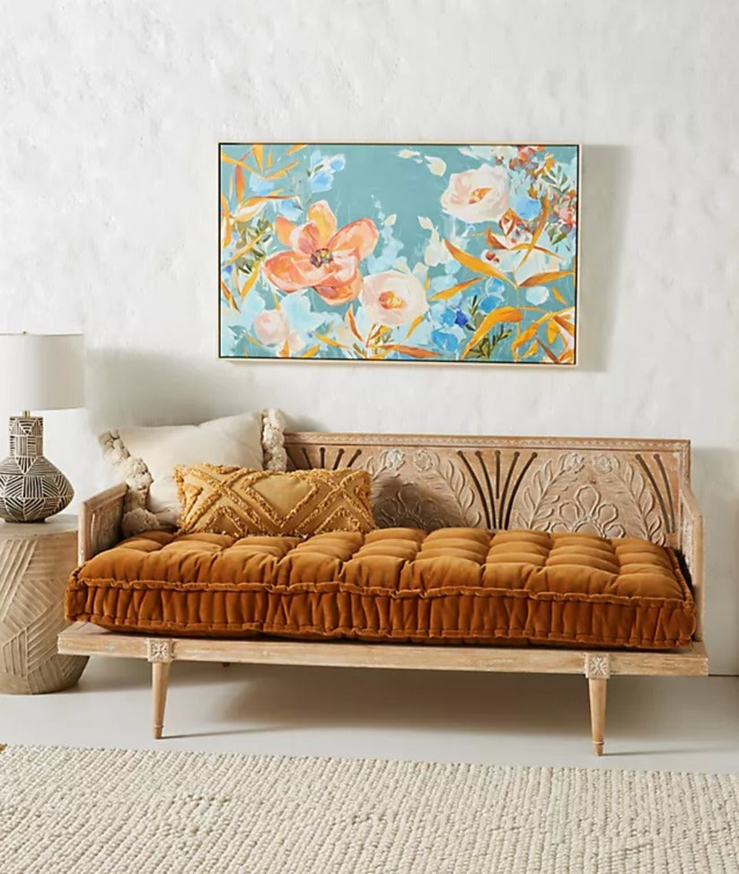 Trivi Day Bed Carved Whitewash