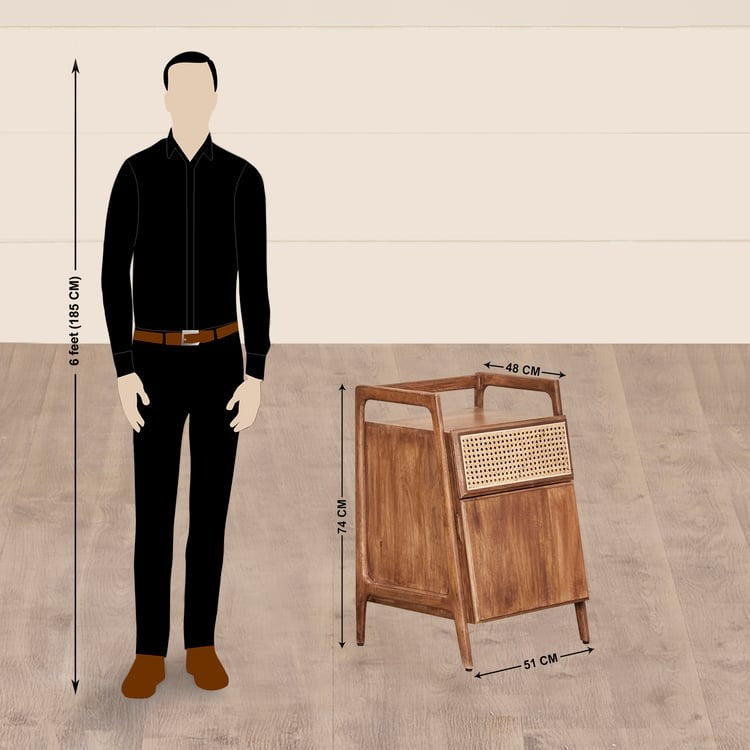 Rattan Connection Mango Wood End Table - Brown