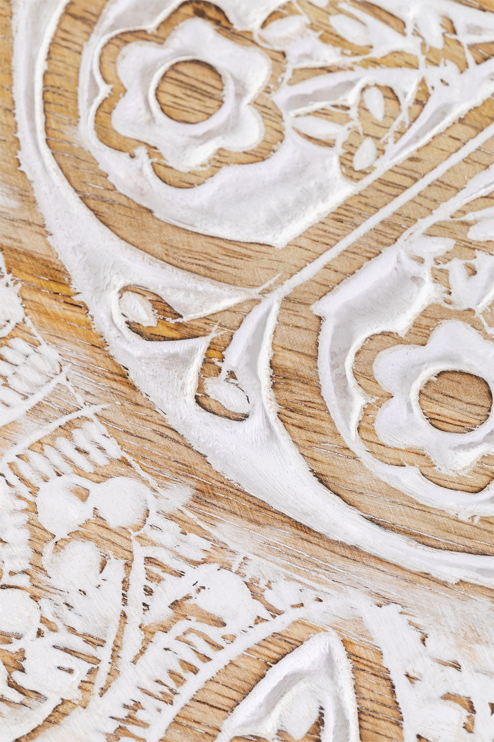 Handmade Nature's Elegance: Handcrafted Round Mango Wood Side Table - A Timeless Accent for Your Home