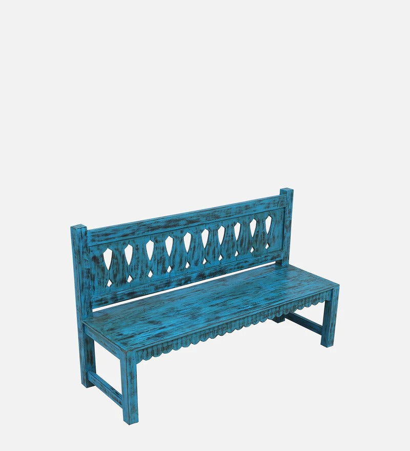 Solid Wood Bench In Distress Finish - J.L.HOME DECOR