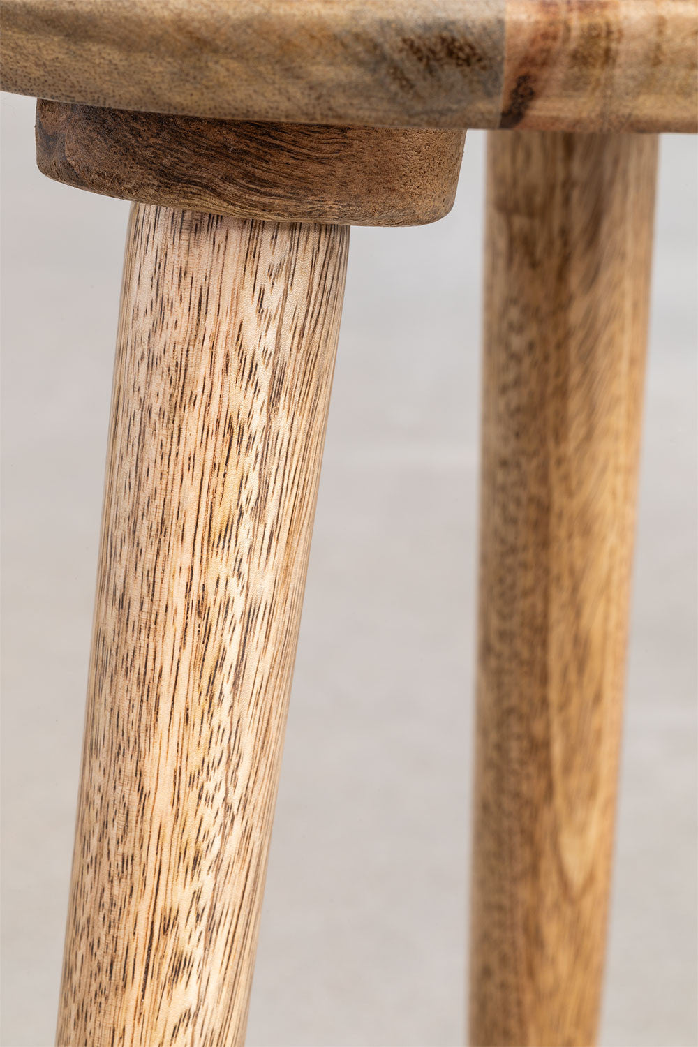Handmade Nature's Elegance: Handcrafted Round Mango Wood Side Table - A Timeless Accent for Your Home