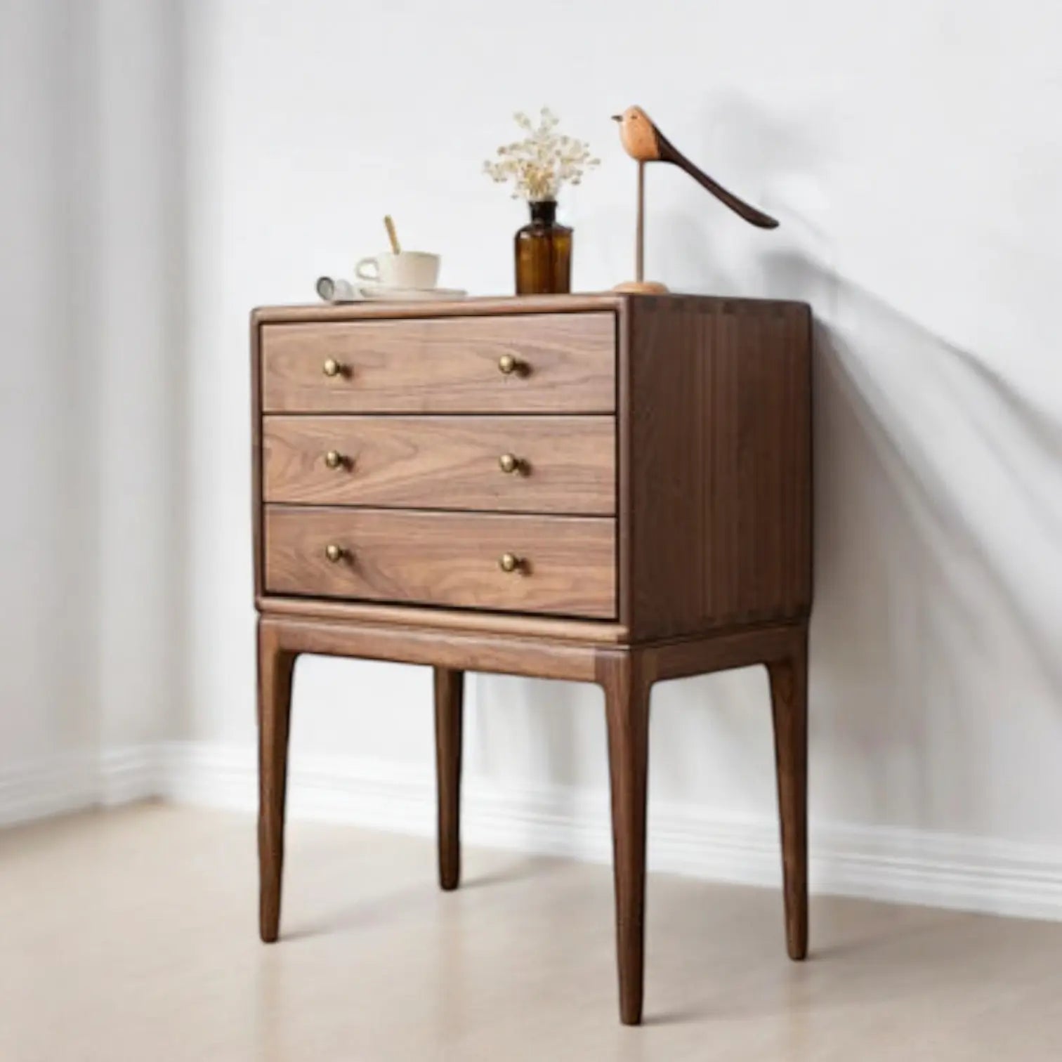 Walnut Charm Three Drawer Chest chest of drawers  bedroom chest with drawers jlhomedecor2021.myshopify.com