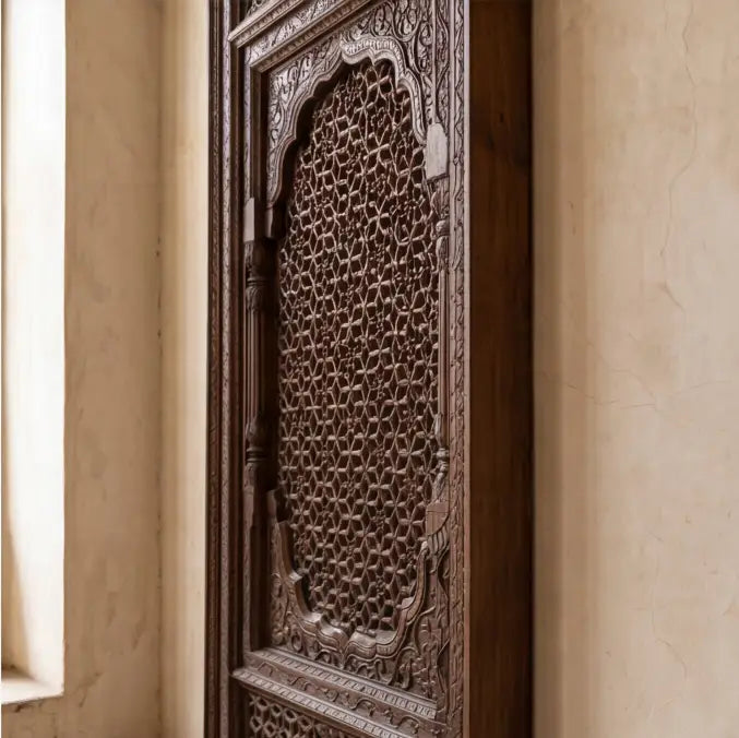 A grand wooden wall hanging for statement walls,
Functions as an elegant wooden showcase design for wall display,
A regal antique showpiece for living room, foyer, or hallway,
Adds intricate texture as wood art or wood wall art,
A collector's piece among antique items for sale and antique decorative items,