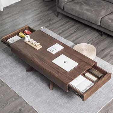 Contemporary Solid Black Walnut Coffee Table (Antique Luxurious)