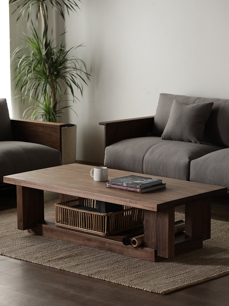 Walnut Japandi Solid Wood Coffee Table