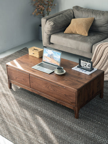 Solid Walnut Two Drawer Coffee Table