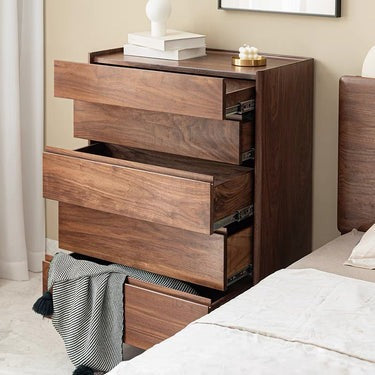 walnut wood dresser, solid wood dresser, wood 5 drawer dresser, wood tall dresser (Antique Luxurious))