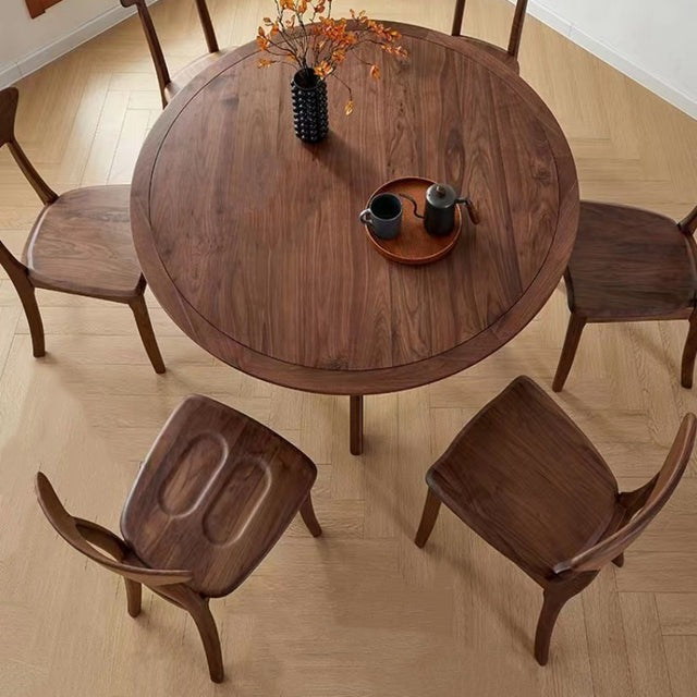 Walnut Solid Wood Dining Table round dining table | wooden dining table | small dining tabl | dining table | dining table set | dining table and chairs | kitchen table | modern dining table | dining table chairs.