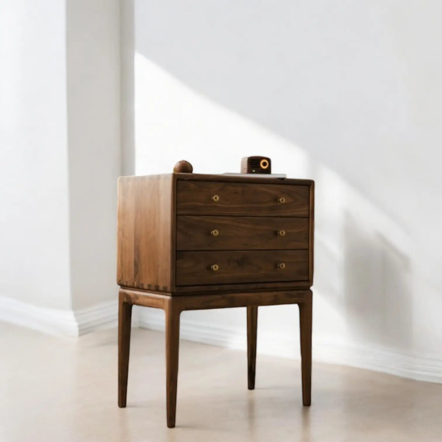 Walnut Charm Three Drawer Chest chest of drawers  bedroom chest with drawers jlhomedecor2021.myshopify.com