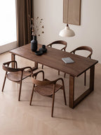 Dark Walnut Wood Dining Table, Solid Wood Walnut Table