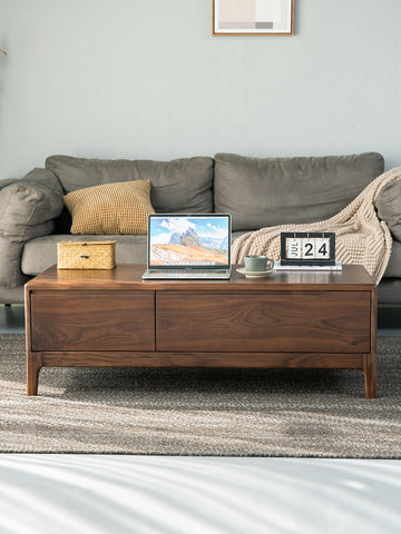 Solid Walnut Two Drawer Coffee Table