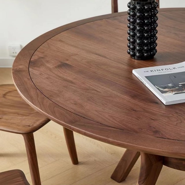 Walnut Solid Wood Dining Table round dining table | wooden dining table | small dining tabl | dining table | dining table set | dining table and chairs | kitchen table | modern dining table | dining table chairs.