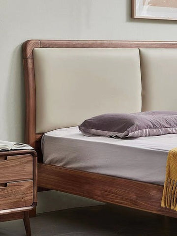 Platform Bed Frame Walnut, Walnut Wood King Size Bed, Walnut Wood Bed