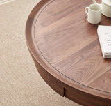 Coffee table with storage | modern tea table design | Solid Walnut Round Coffee Table | living room coffee table