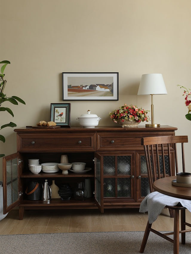 SOLID BLACK WALNUT SIDEBOARDS, MODERN AMERICAN WALNUT SIDEBOARD