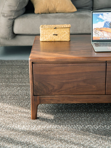 Solid Walnut Two Drawer Coffee Table