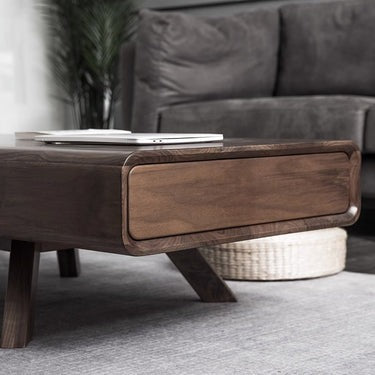 Contemporary Solid Black Walnut Coffee Table (Antique Luxurious)