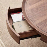 Coffee table with storage | modern tea table design | Solid Walnut Round Coffee Table | living room coffee table