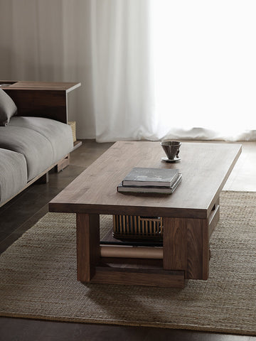 Walnut Japandi Solid Wood Coffee Table