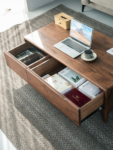 Solid Walnut Two Drawer Coffee Table