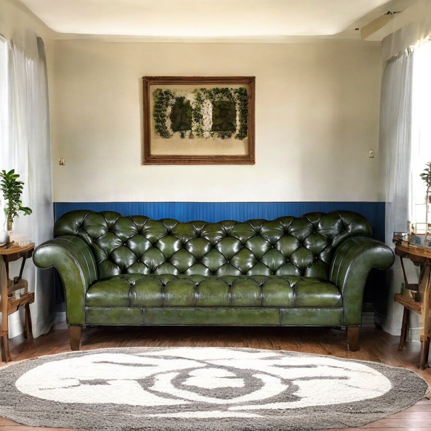 Premium leather sofa set for a coordinated living room look.
