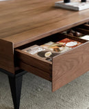 Rosewood Walnut Square Coffee Table | wooden centre table design| coffee table with storage