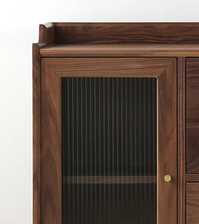 Solid Walnut Cabinet For Three Size Option, Wood Walnut Cabinet, Walnut Kitchen Cupboard (Antique Luxurious)