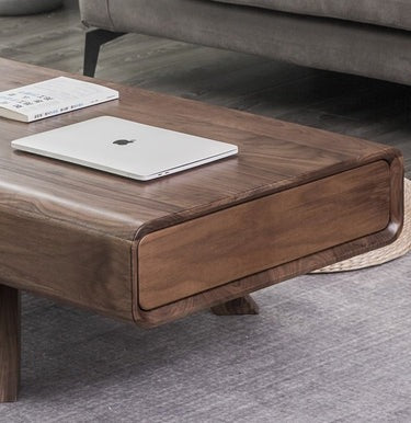 Contemporary Solid Black Walnut Coffee Table (Antique Luxurious)