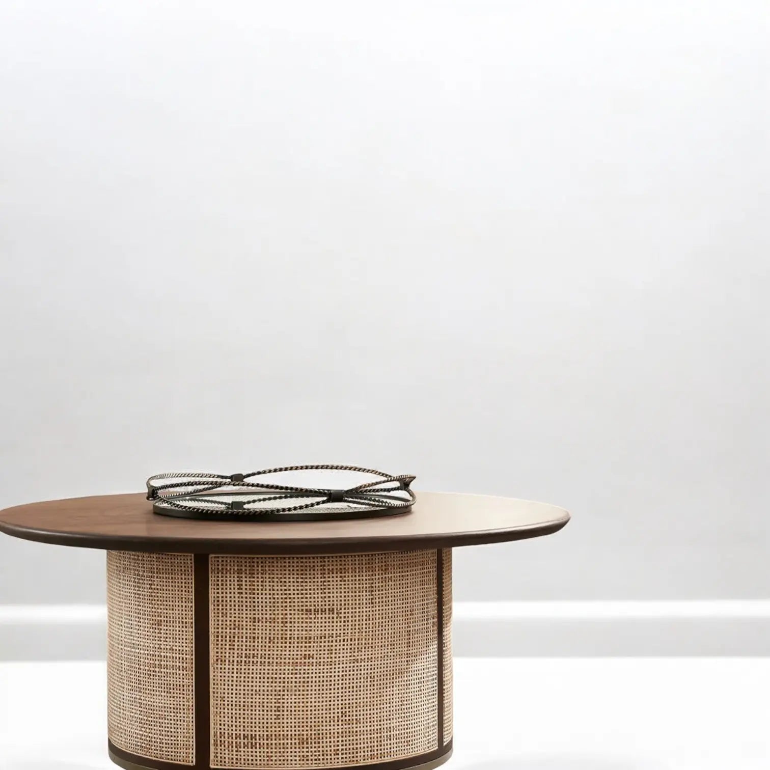 Rattan Coffee Table - Rattan Round Solid Wood Coffee Table coffee table  Artisanal Craft jlhomedecor2021.myshopify.com