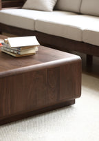 Minimalistic Design Solid Walnut Wood Coffee Table (Antique luxurious)