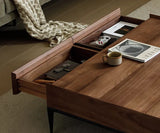 Rosewood Walnut Square Coffee Table | wooden centre table design| coffee table with storage