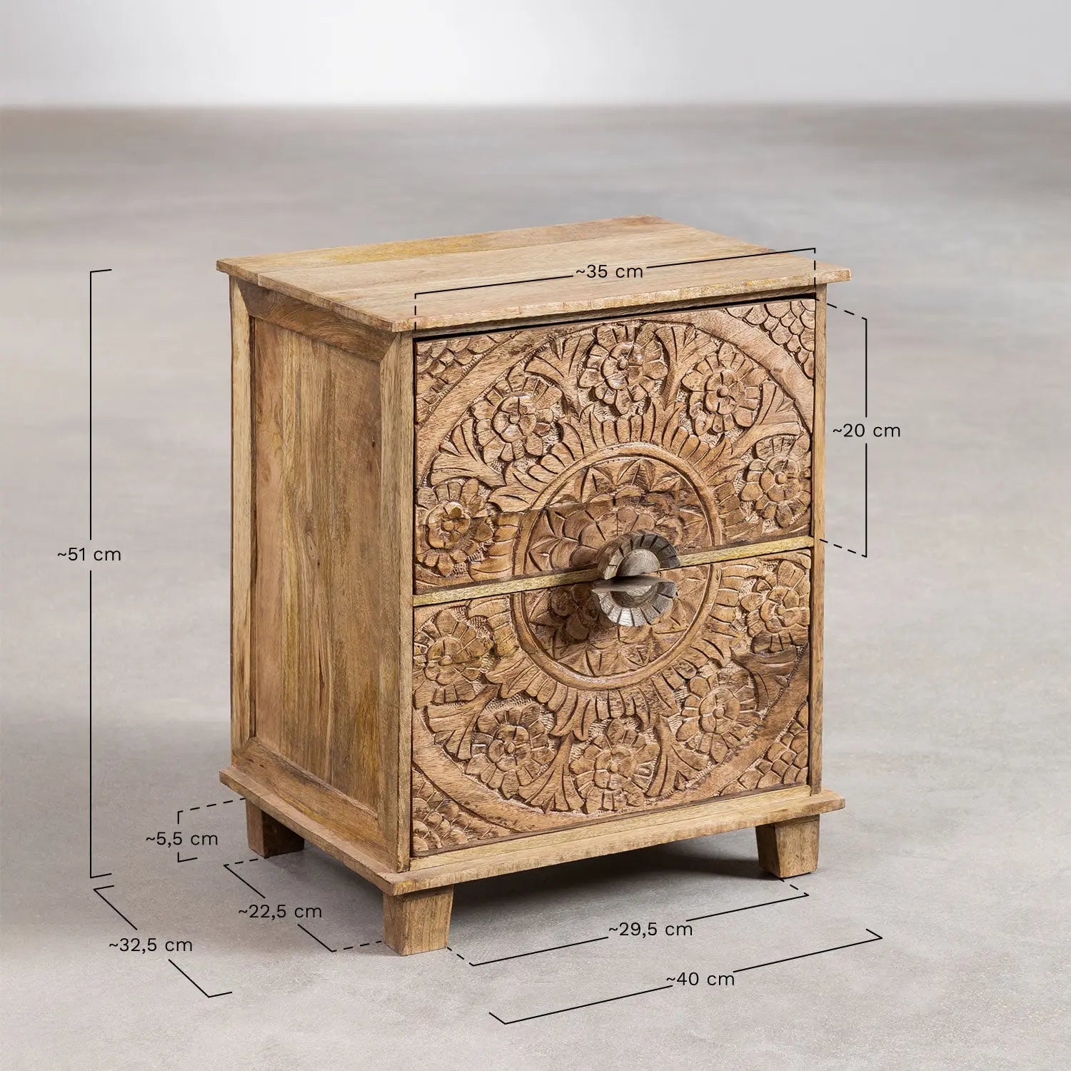 Stylish Functional Mango Wood Bedside Table Bedside Table  artisan craftsmanship jlhomedecor2021.myshopify.com
