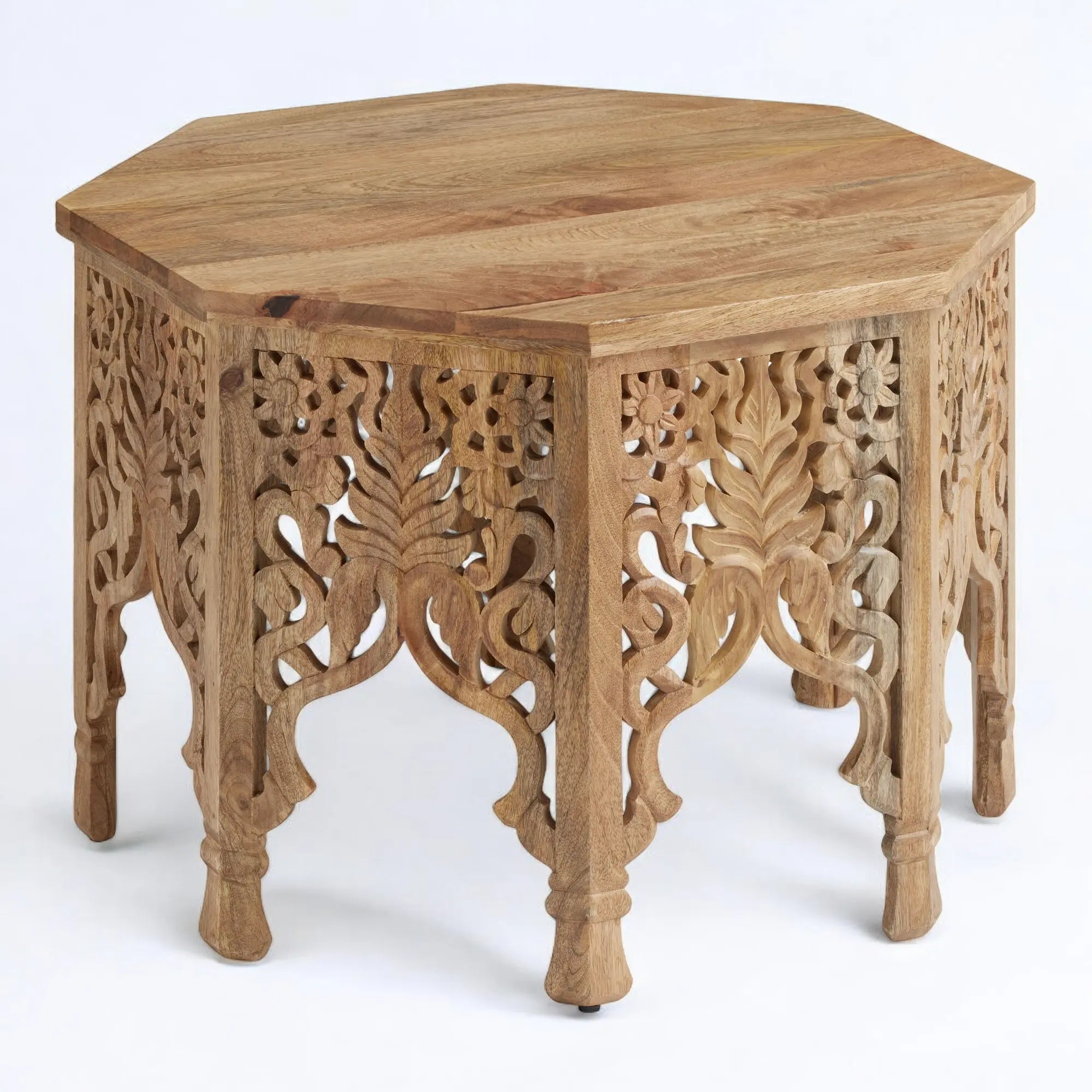 Unique Coffee Tables/hand carved coffee table/Natural Hand Carved Wood Floral Coffee Table coffee table  artisan coffee table jlhomedecor2021.myshopify.com