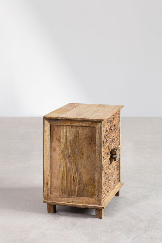 Stylish Functional Mango Wood Bedside Table