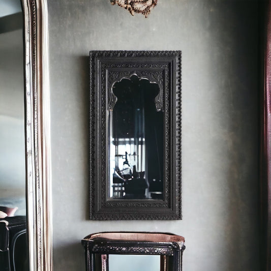 The Arjuna Rustic Black Wall Mirror