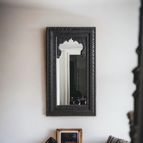 The Arjuna Rustic Black Wall Mirror
