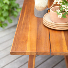 Solid acacia garden set with 4 chairs
