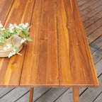 Solid acacia garden set with 4 chairs