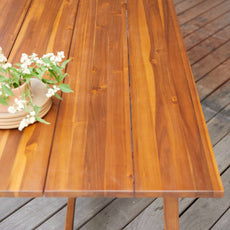 Solid acacia garden set with 4 chairs