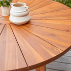 Solid acacia garden set with 4 chairs