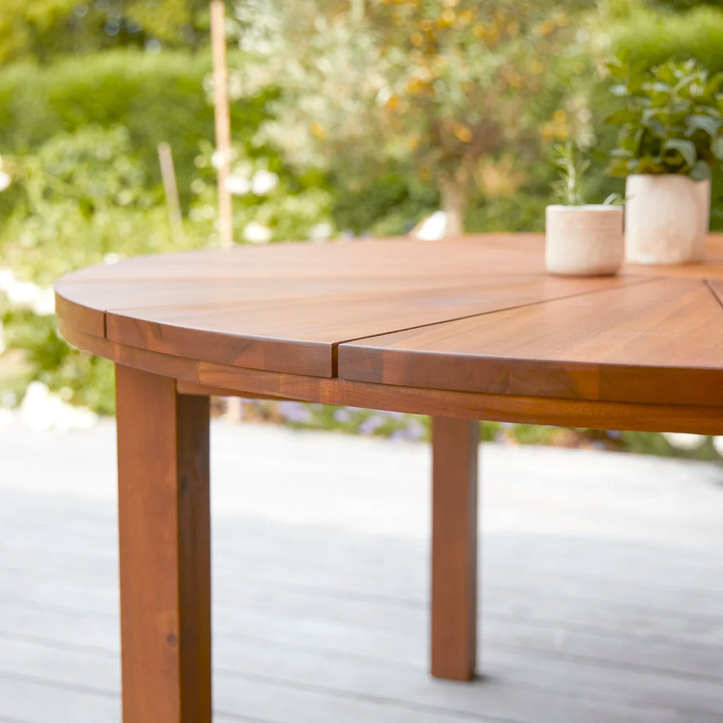 Solid acacia garden set with 4 chairs