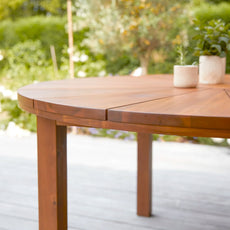 Solid acacia garden set with 4 chairs