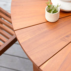 Solid acacia garden set with 4 chairs